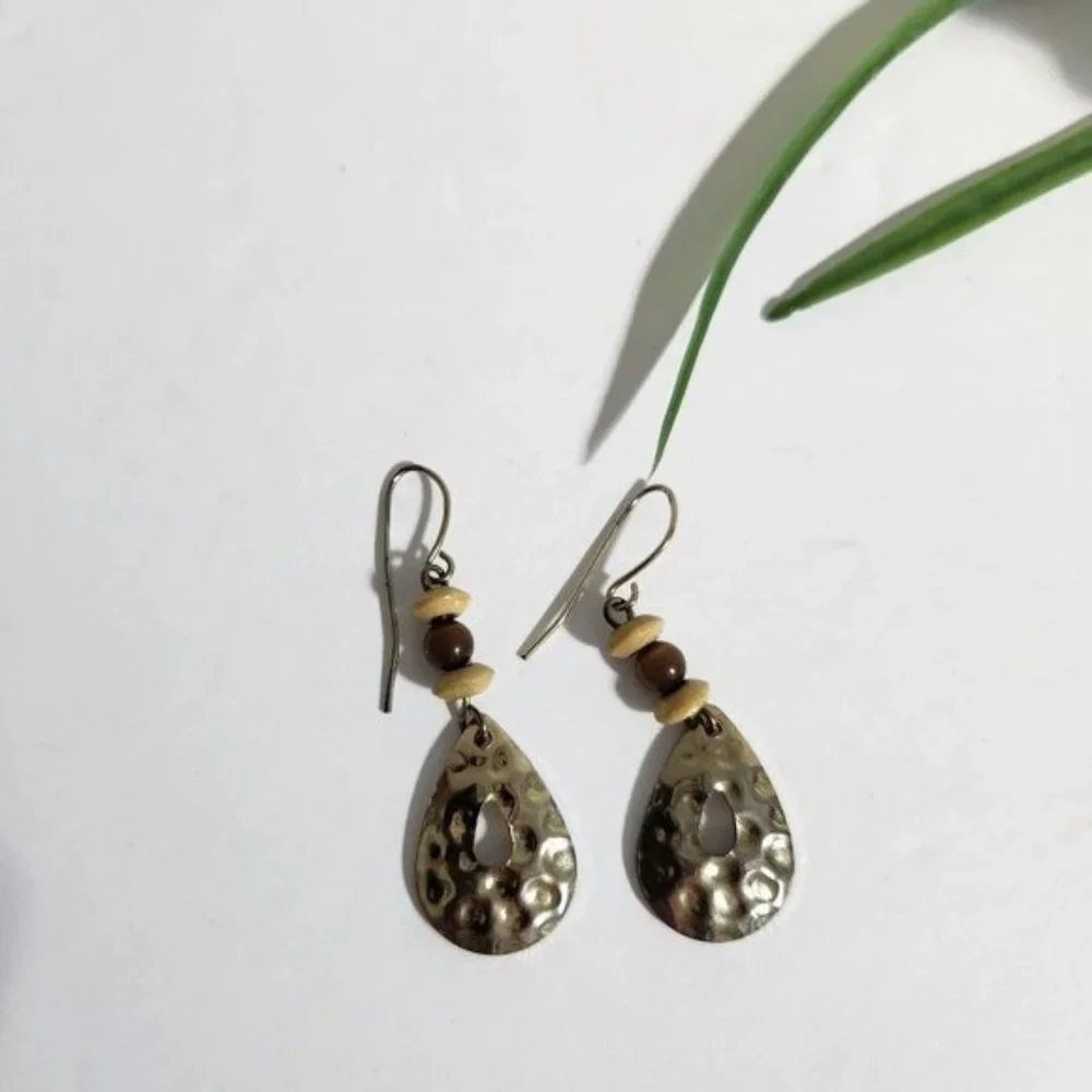 Hook Teardrop Earrings with bead - Picture 1 of 3